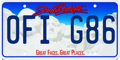 SD license plate 0FIG86