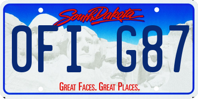 SD license plate 0FIG87