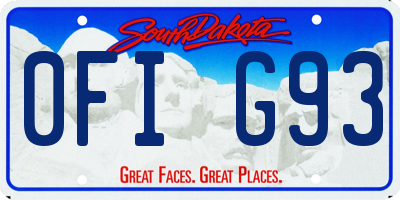 SD license plate 0FIG93