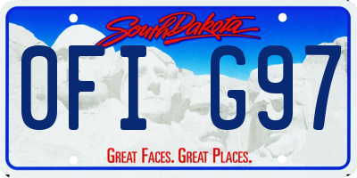 SD license plate 0FIG97