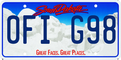SD license plate 0FIG98