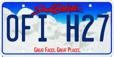 SD license plate 0FIH27