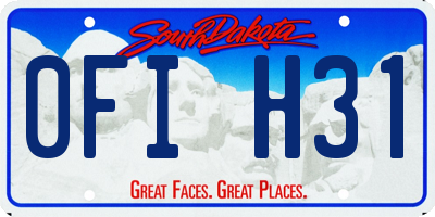SD license plate 0FIH31