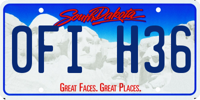 SD license plate 0FIH36