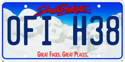 SD license plate 0FIH38