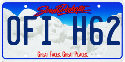 SD license plate 0FIH62