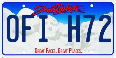 SD license plate 0FIH72