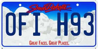 SD license plate 0FIH93