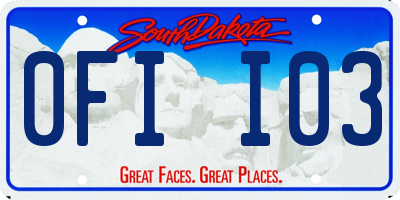 SD license plate 0FII03