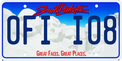 SD license plate 0FII08