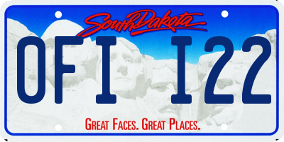 SD license plate 0FII22