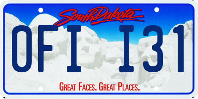 SD license plate 0FII31