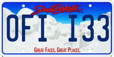 SD license plate 0FII33