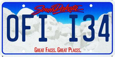 SD license plate 0FII34