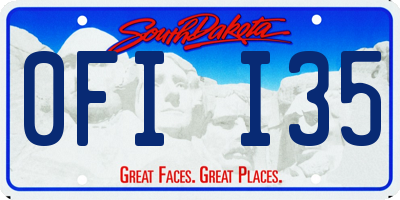 SD license plate 0FII35