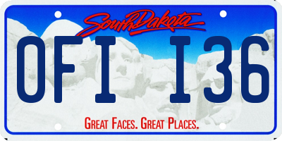SD license plate 0FII36