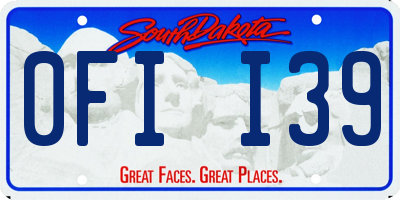 SD license plate 0FII39