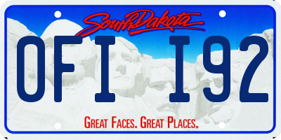 SD license plate 0FII92