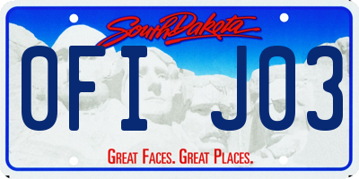 SD license plate 0FIJ03