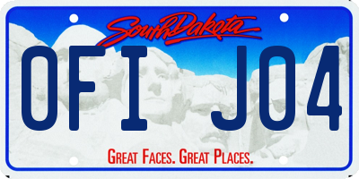 SD license plate 0FIJ04