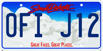 SD license plate 0FIJ12