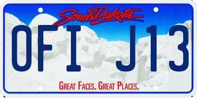 SD license plate 0FIJ13