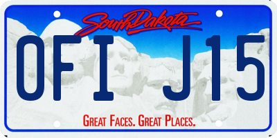 SD license plate 0FIJ15