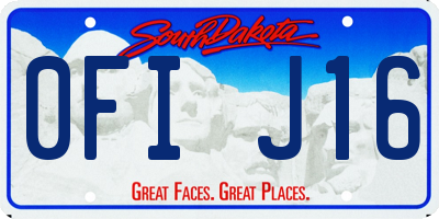 SD license plate 0FIJ16