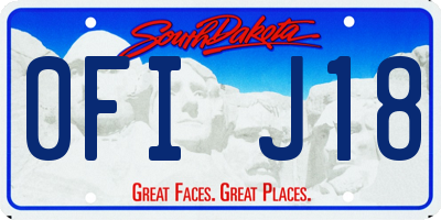 SD license plate 0FIJ18