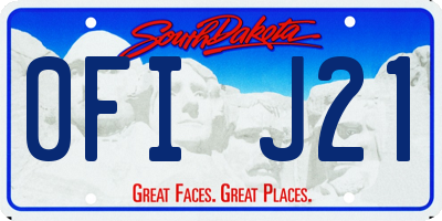 SD license plate 0FIJ21