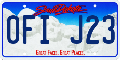 SD license plate 0FIJ23