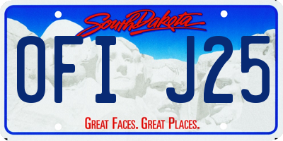 SD license plate 0FIJ25