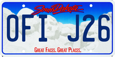 SD license plate 0FIJ26