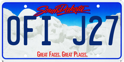 SD license plate 0FIJ27