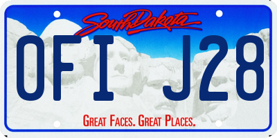 SD license plate 0FIJ28
