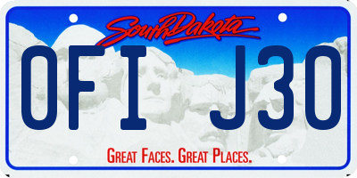 SD license plate 0FIJ30