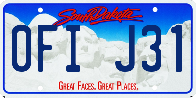 SD license plate 0FIJ31