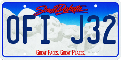 SD license plate 0FIJ32