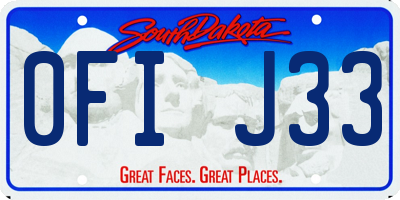 SD license plate 0FIJ33