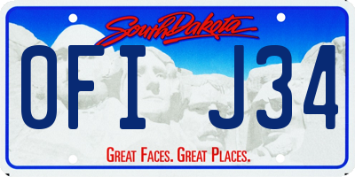 SD license plate 0FIJ34