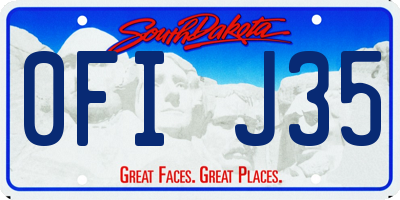 SD license plate 0FIJ35