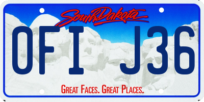 SD license plate 0FIJ36