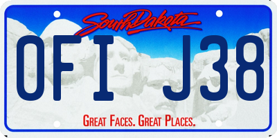 SD license plate 0FIJ38