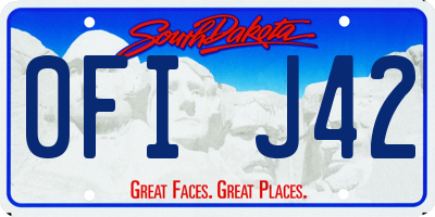 SD license plate 0FIJ42
