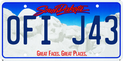 SD license plate 0FIJ43