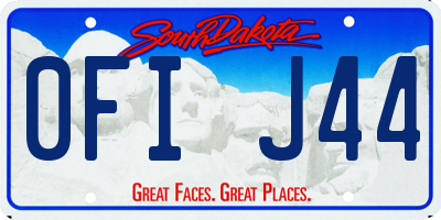 SD license plate 0FIJ44