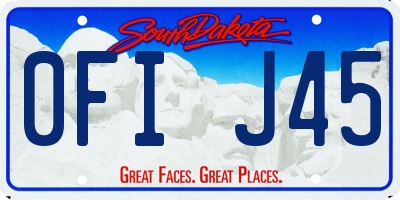 SD license plate 0FIJ45