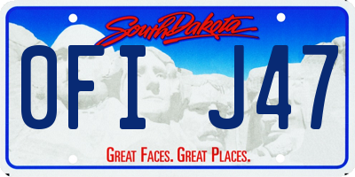 SD license plate 0FIJ47