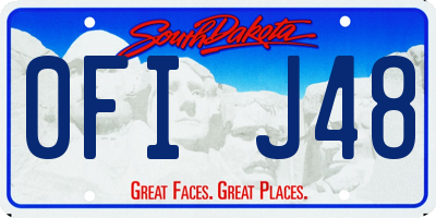 SD license plate 0FIJ48