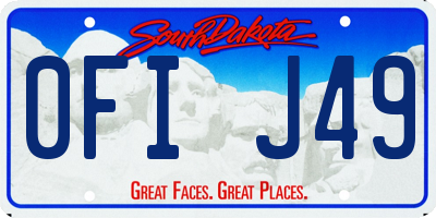 SD license plate 0FIJ49
